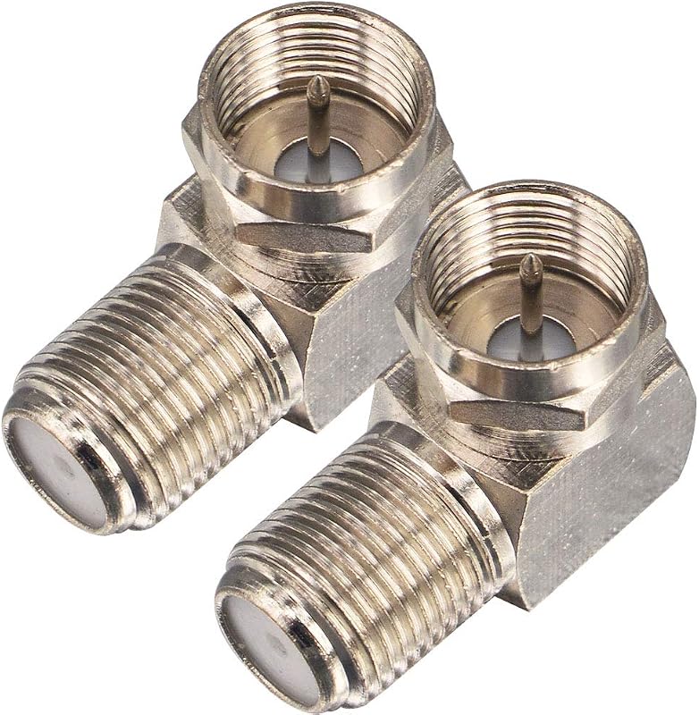 Adaptador coaxial F macho a hembra 90 grados RG6