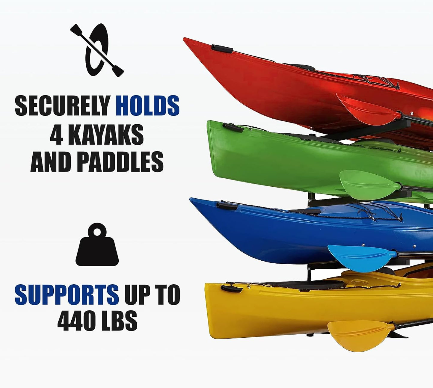Soporte pared kayak 4 pzas garaje 440lb ahorro espacio