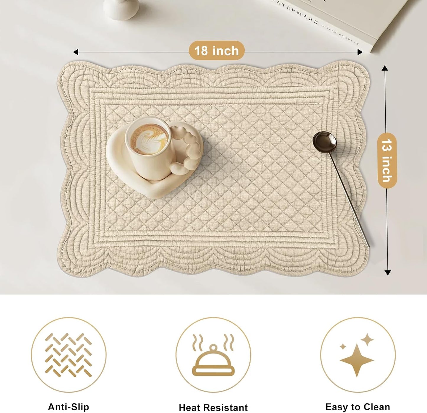 Set 6 manteles individuales algodón 18x13pulg cocina comedor