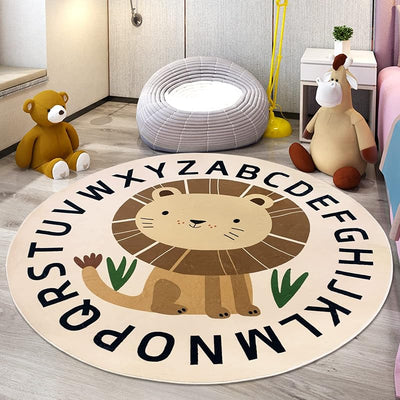 Alfombra redonda para niños antideslizante lavable