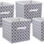 Set 4 Contenedor Poliéster No Tejido Celosía Gris