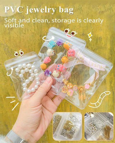 100 Bolsas PVC transparentes para joyas
