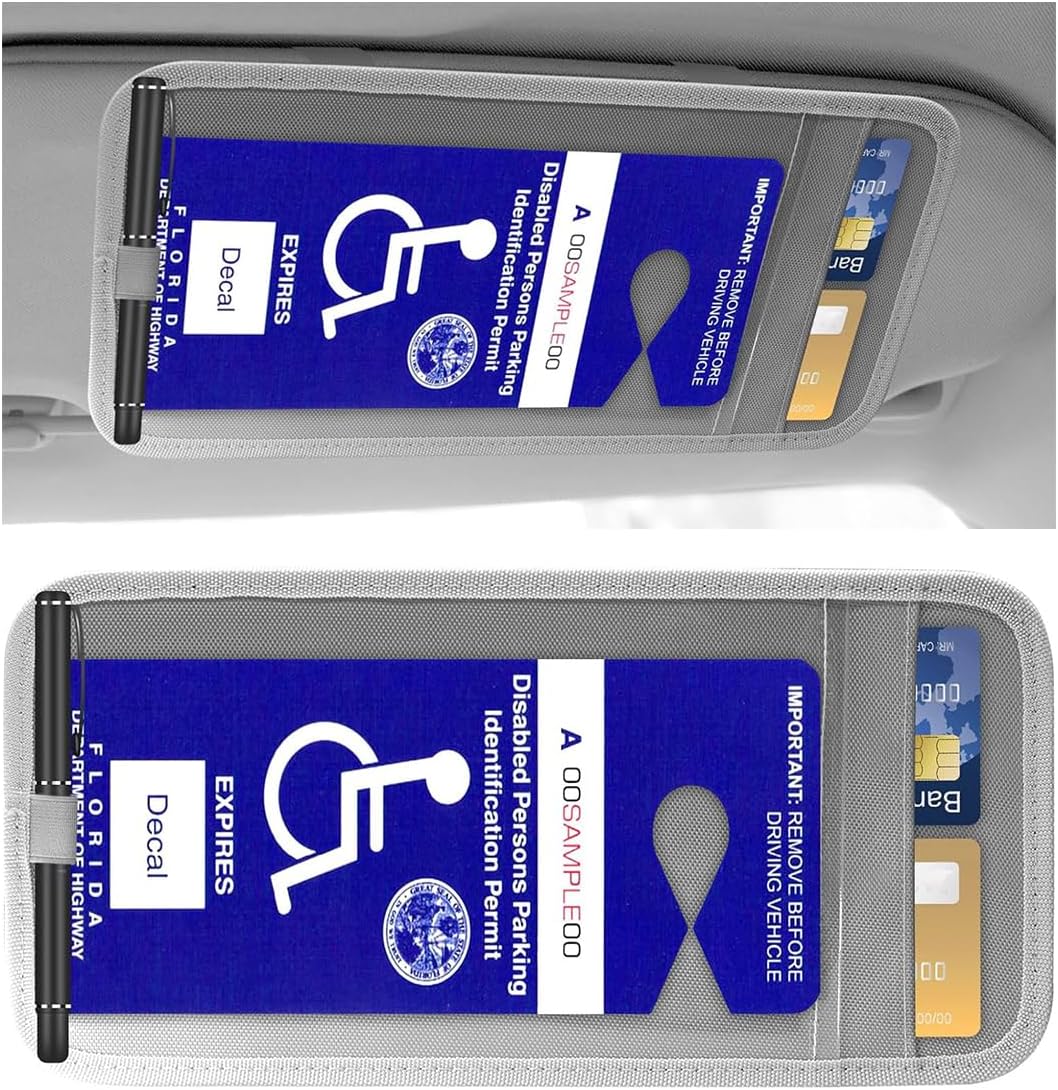 Soporte placa discapacitados automóvil con clip visera