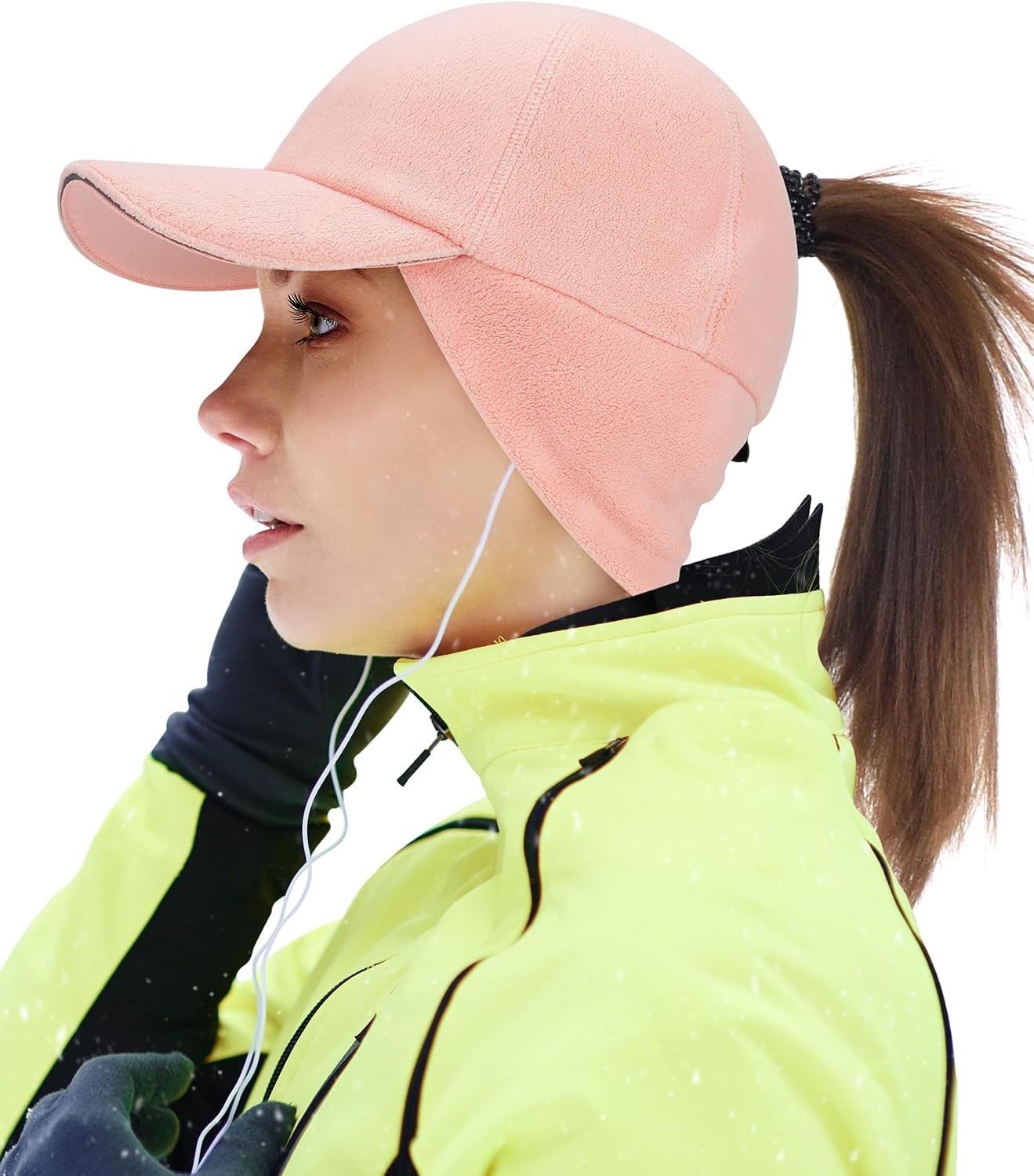 Sombrero invierno polar elástico con orejeras para mujer