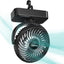 Ventilador camping recargable con linterna LED 3 velocidades
