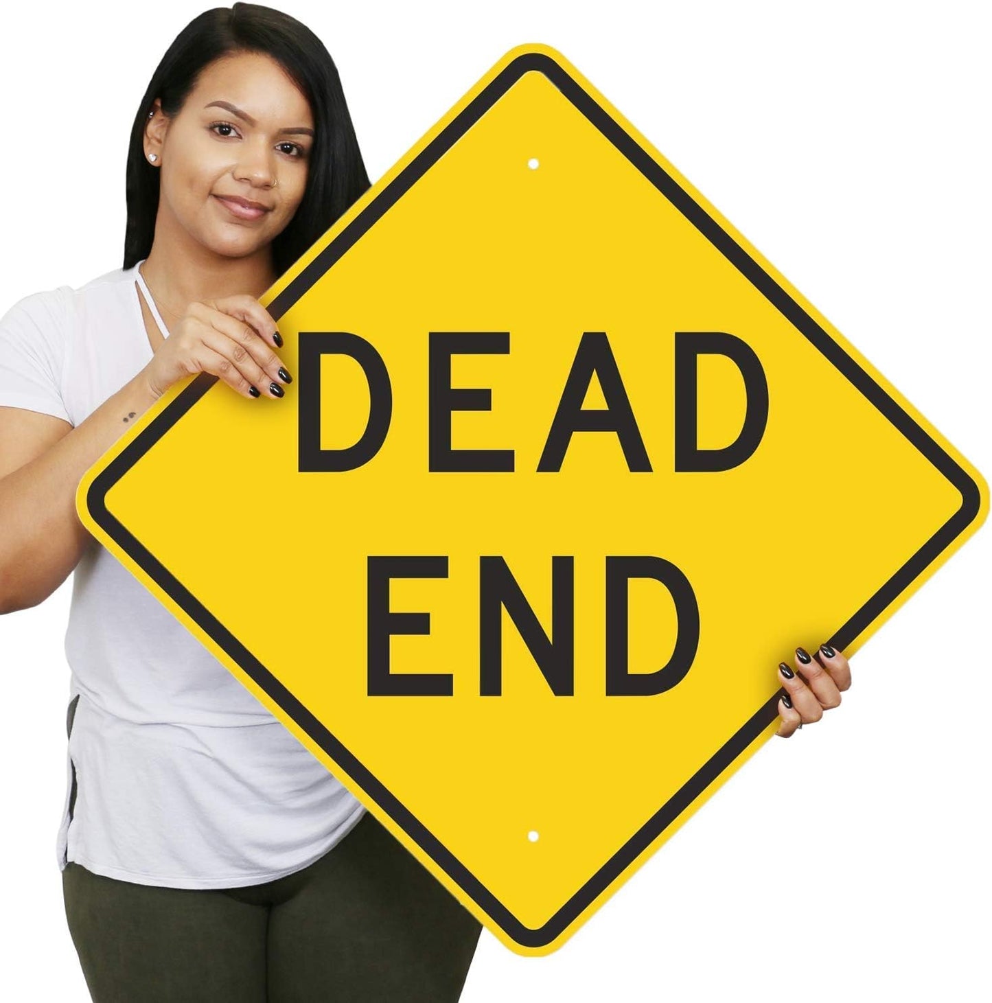 Cartel Dead End aluminio reflectante 24x24"
