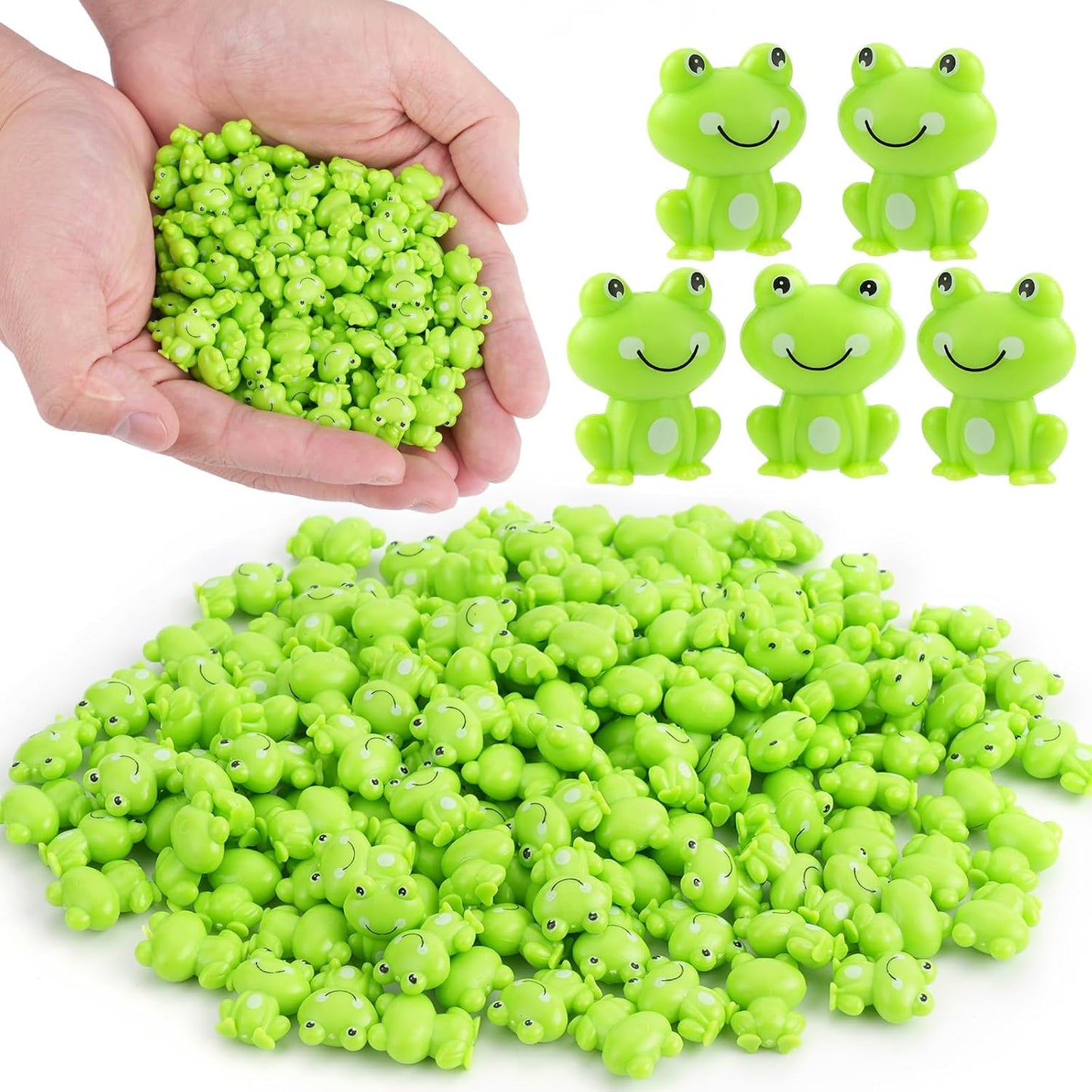 150 Pzas Ranas Plástico Verdes para Jardín de Hadas y Decoración