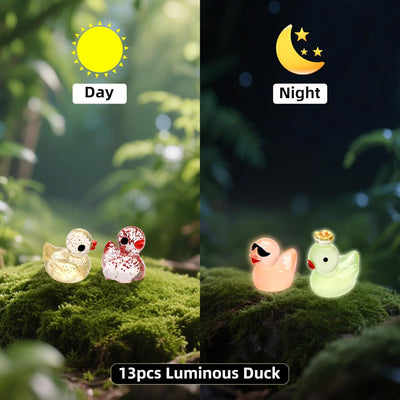 25 Pzas Mini Patos Hadas Resina Decoración Jardín
