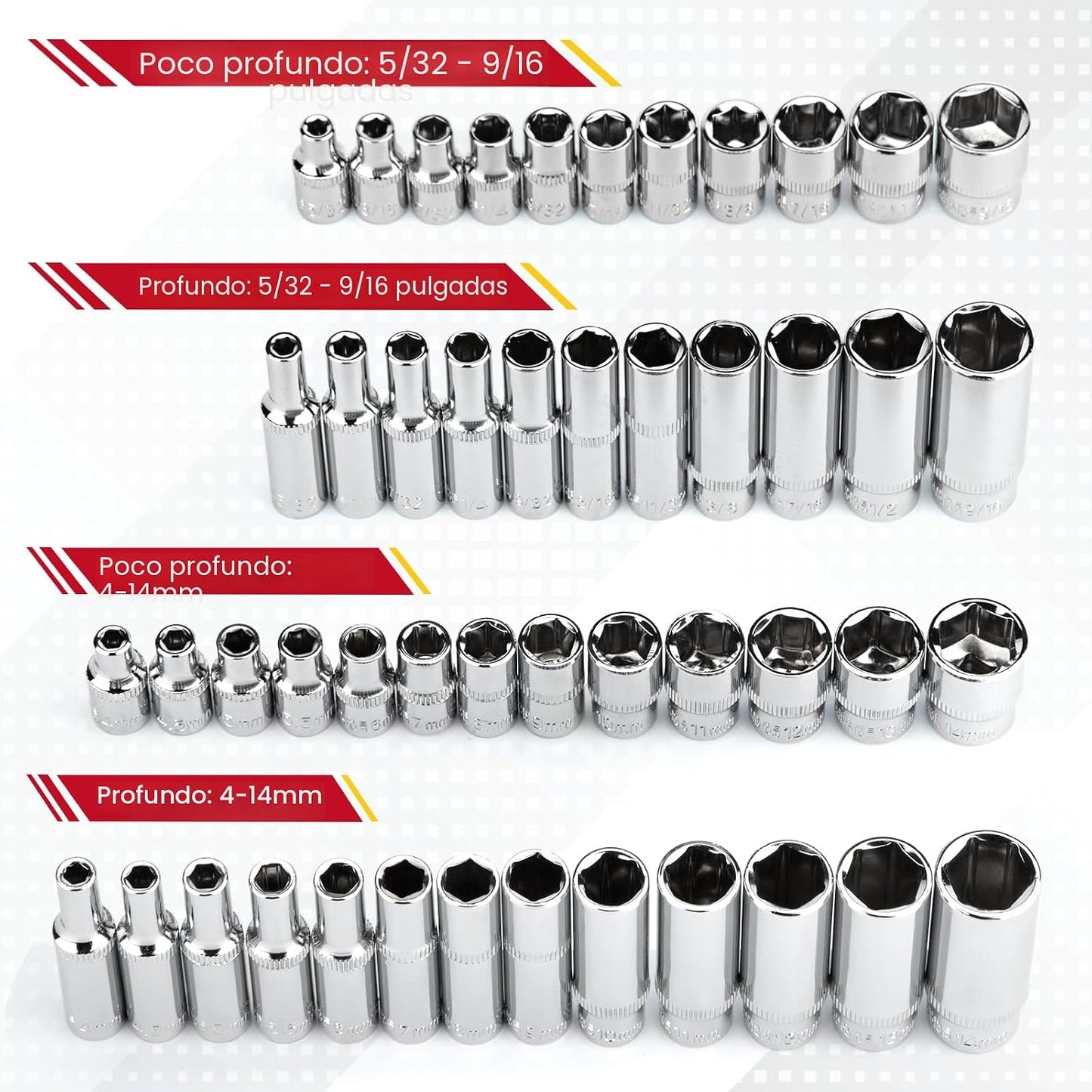 Set llaves vaso 1/4pulg 74pzas trinquetes barra