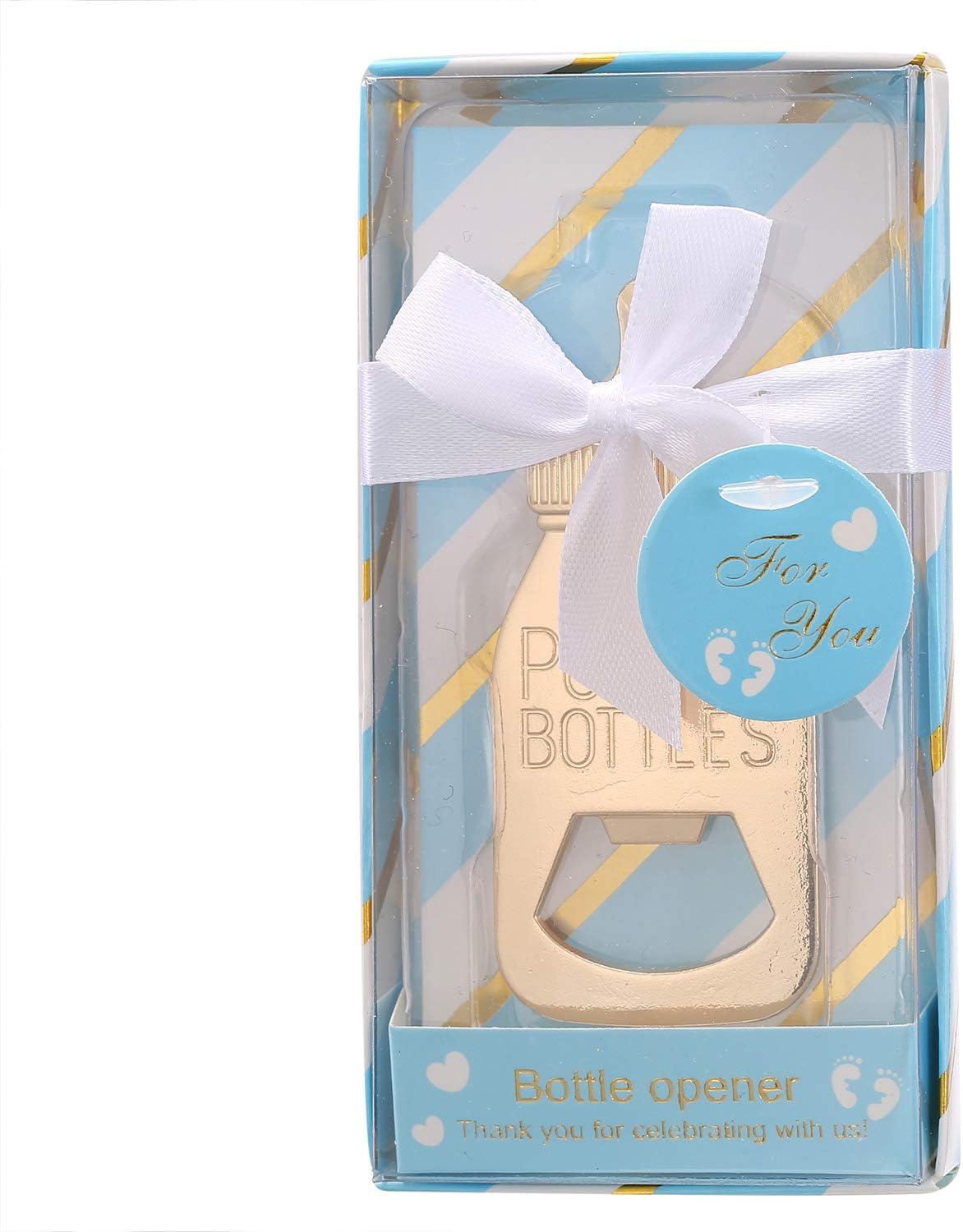 24 Recuerdos Baby Shower Abridor Botellas Azul