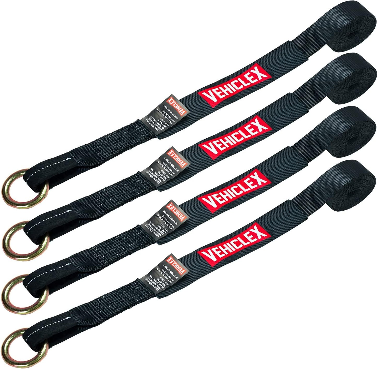 Correas lazo amarre rueda 2" x12ft set 4
