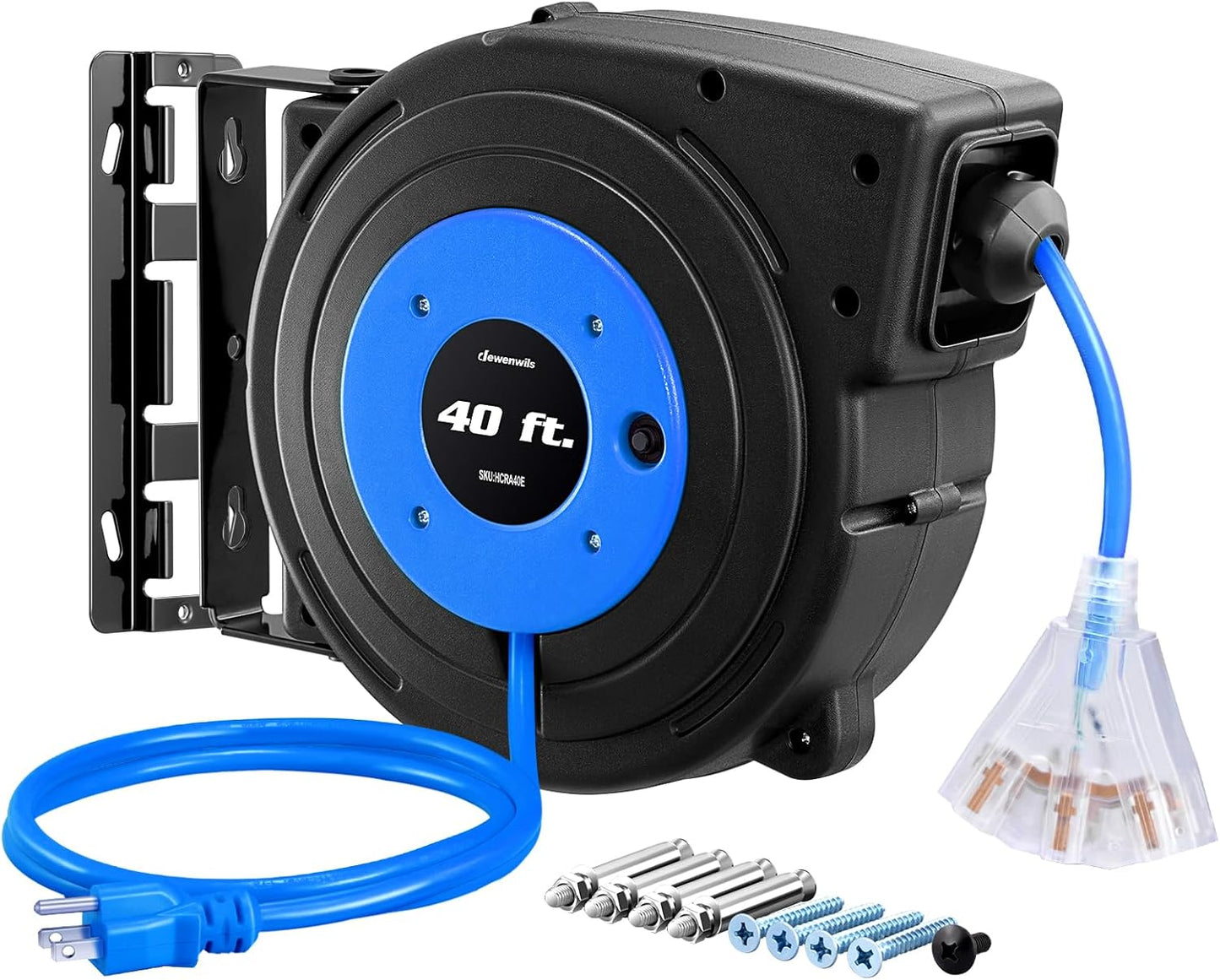 Carrete cable servicio pesado 40pies 12AWG 3C 15A con tomas