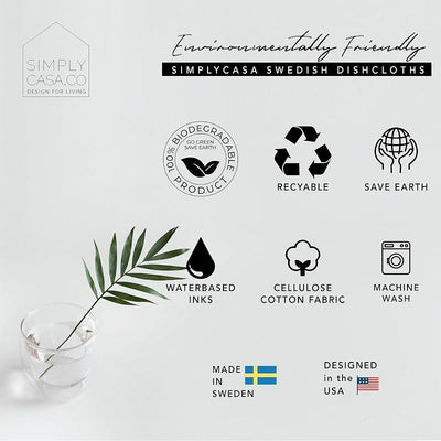 5 Pzas Paños cocina reutilizables biodegradables