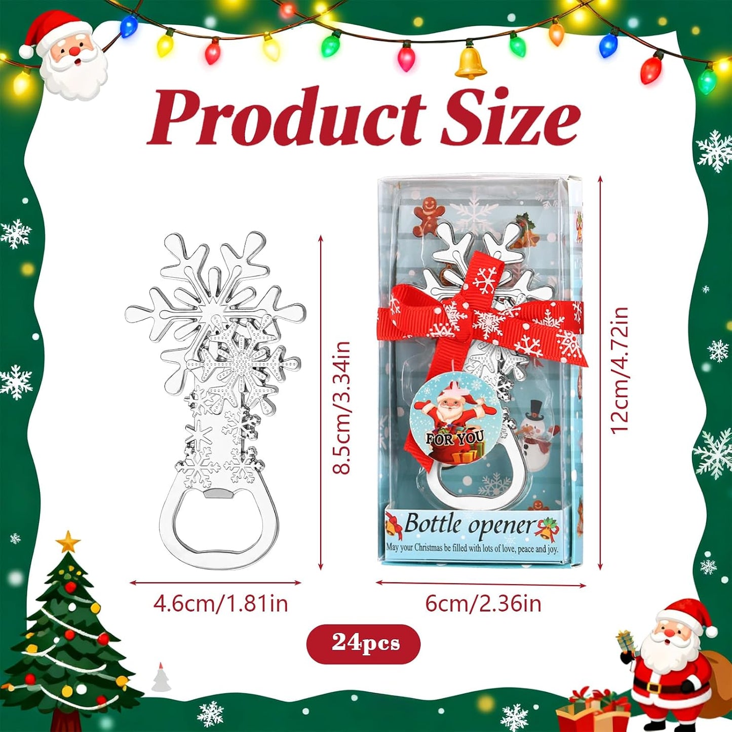 24 Abrebotellas Plateado Navidad Bodas Despedidas Baby Shower