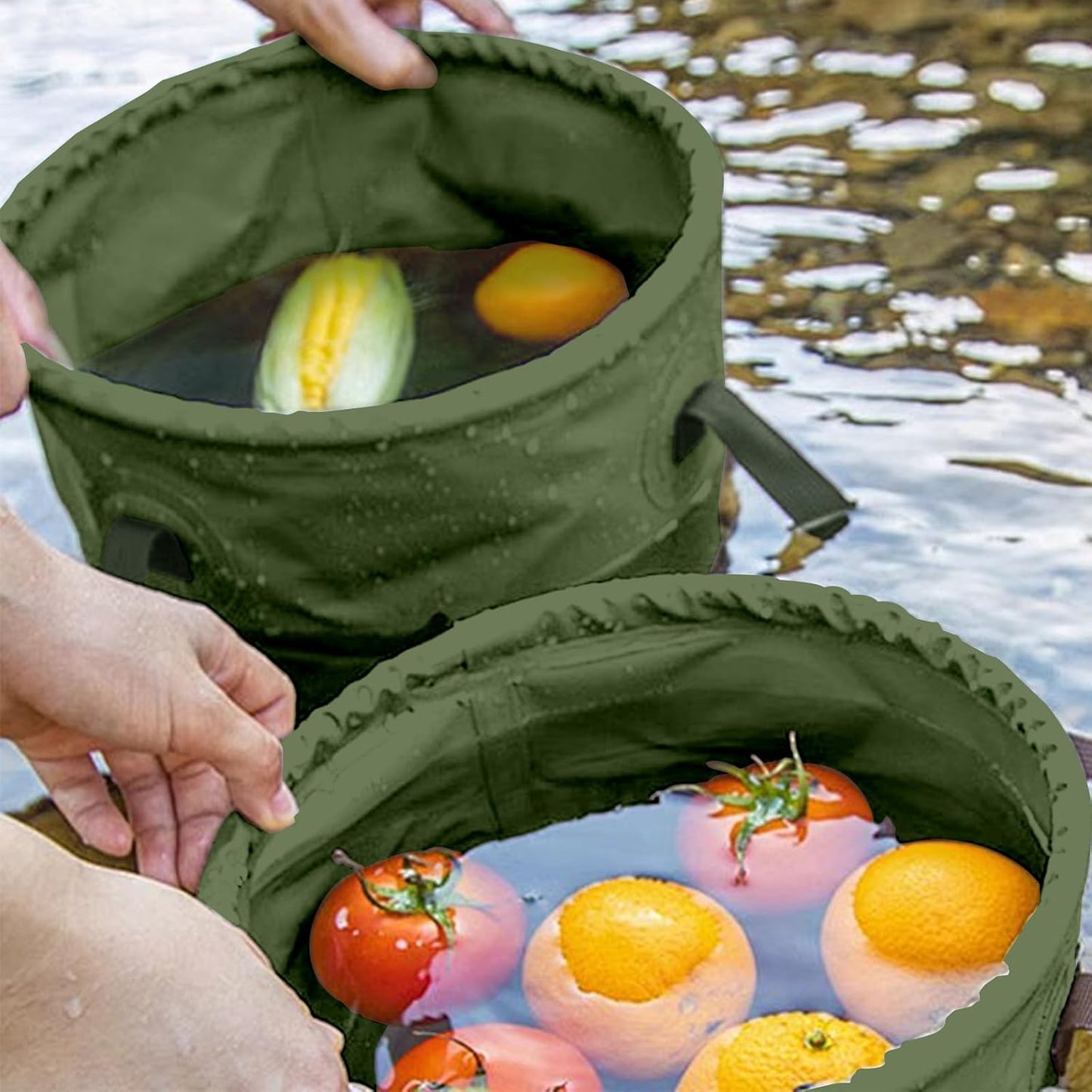 Cubo plegable 5gal con asa para pesca camping playa 20L