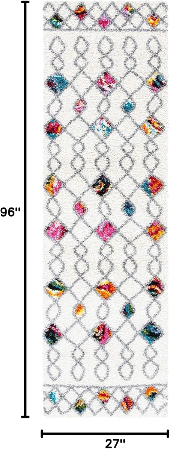 Alfombra pasillo 2ft3pulg x 8ft crema moderna