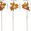 Set 3 estacas jardín metal Flying Pig decoración exteriores