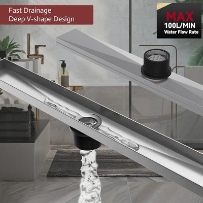 Desagüe ducha 48pulg níquel cepillado acero inox 304