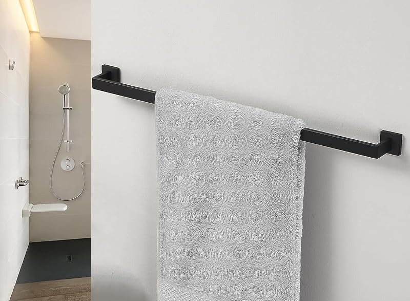 Toallero cuadrado acero inox 304 negro mate 32" 2 Uds