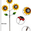 2 Estacas Jardín con Girasoles Metal 29.5" Decoración Patio