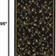 Alfombra pasillo 2'3"x8' color negro diseño floral no pelusa