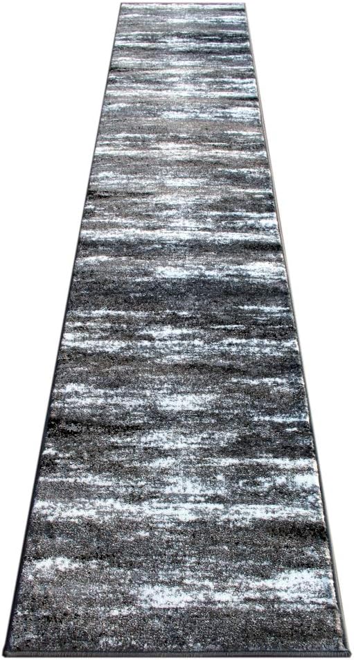 Alfombra área moderna 2x4x11" gris blanco negro