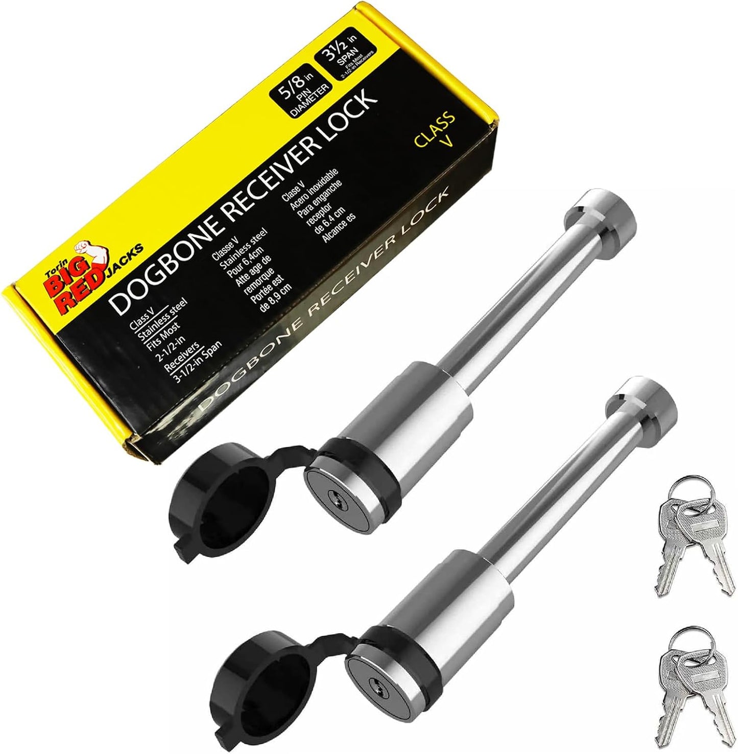 2 Pack Pasadores Bloqueo Enganche 5/8" para Receptor 2/2.5