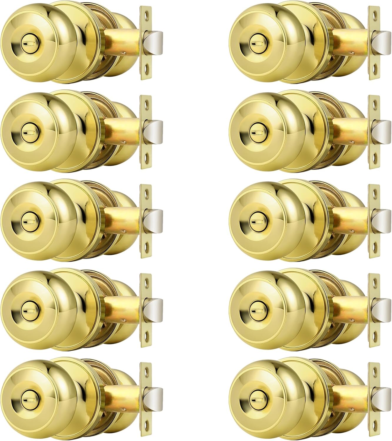 Pomos puerta latón cepillado privacidad baño pack 10
