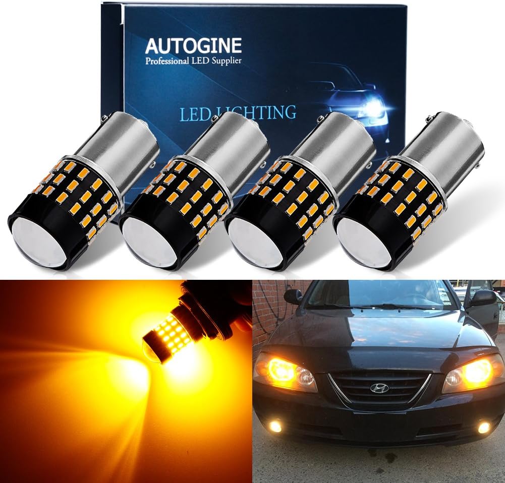 4 Bombillas LED 9-30VBA15S 54-EX Proyector Luces Amarillo