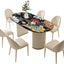 Mantel ovalado boho floral negro elástico para mesa comedor