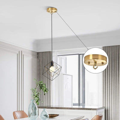 Toldo techo hierro luz colgante ganchos dorado