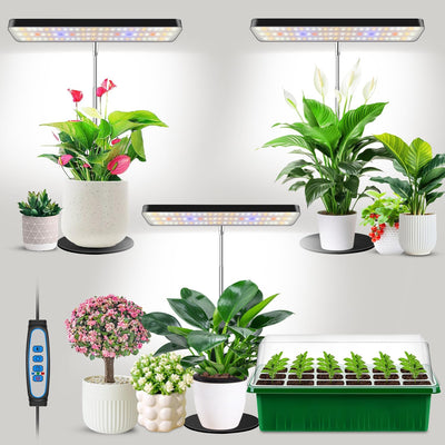 Lámpara LED cultivo 3unid ajustable 26pulg espectro completo