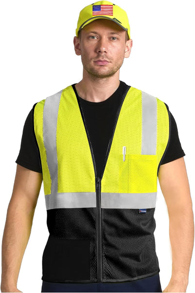 Chaleco seguridad reflectante malla 2 bolsillos ANSI/ISEA 107