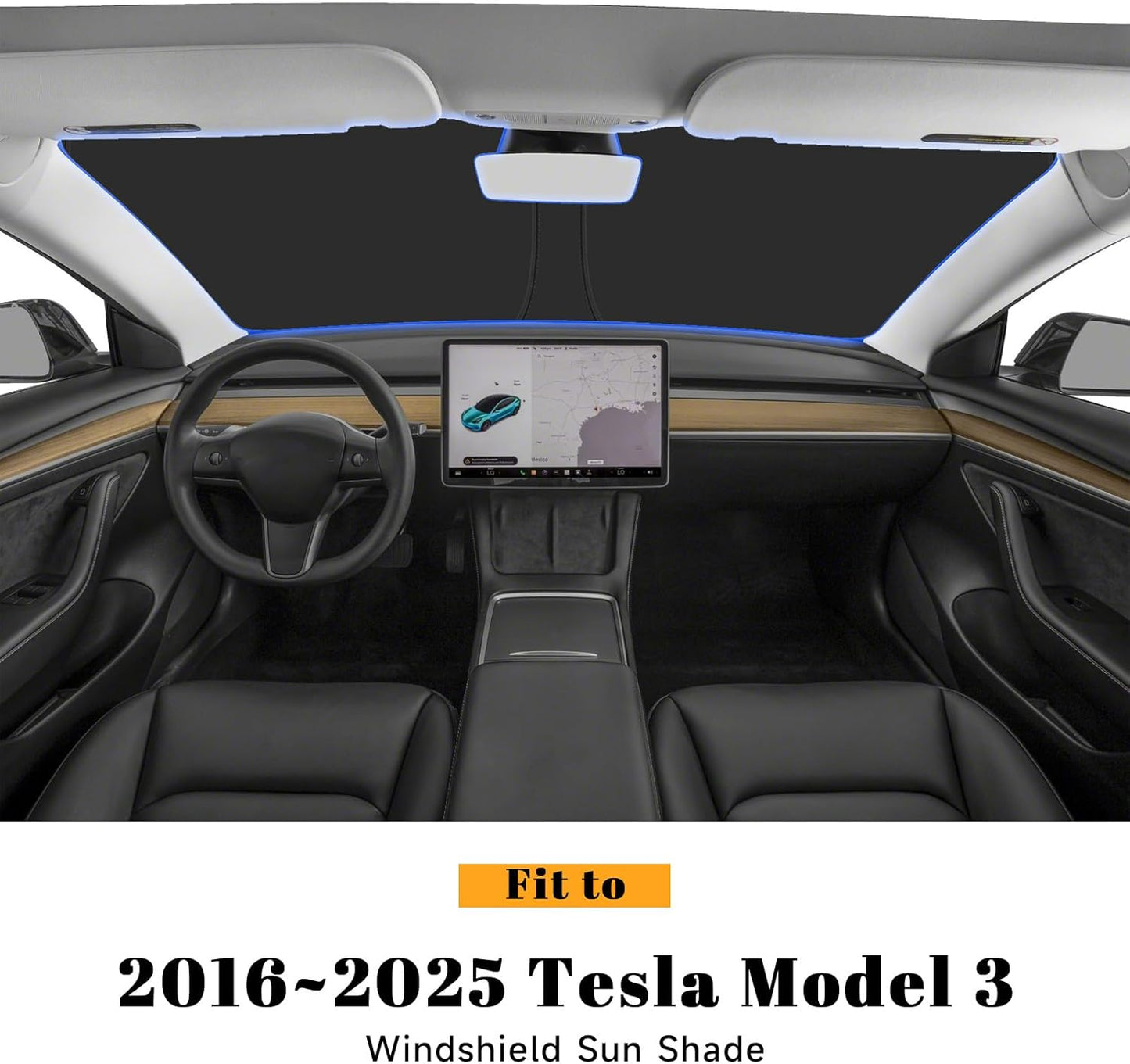 Parasol reflectante plegable para Tesla Modelo 3 2016-26