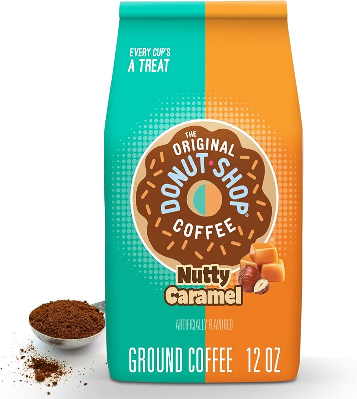 Café molido sabor caramelo nuez tostado medio 12oz