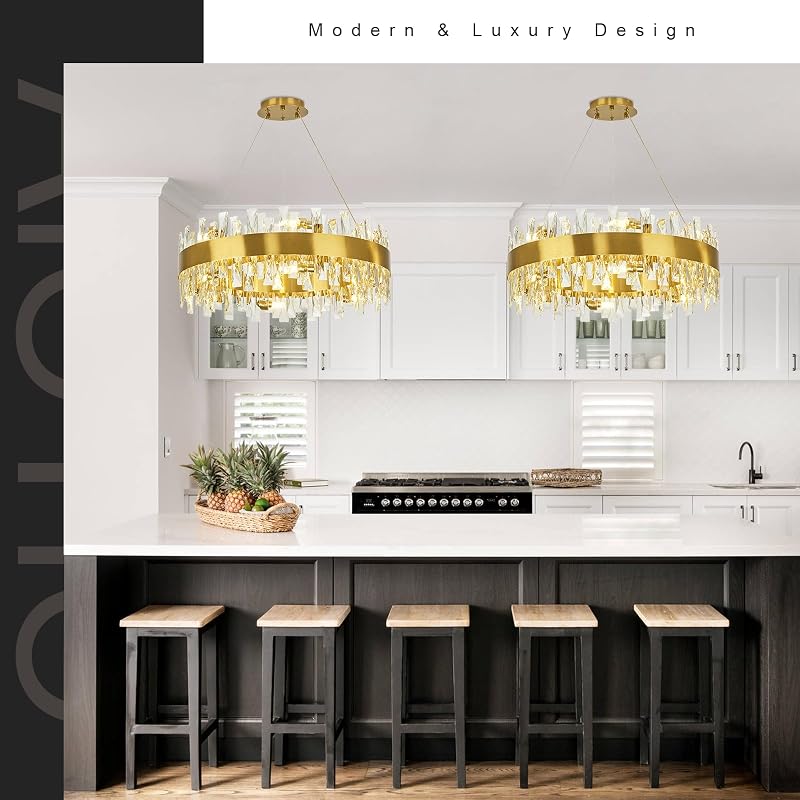 Candelabro moderno de cristal K9 23.6pulg 12 luces