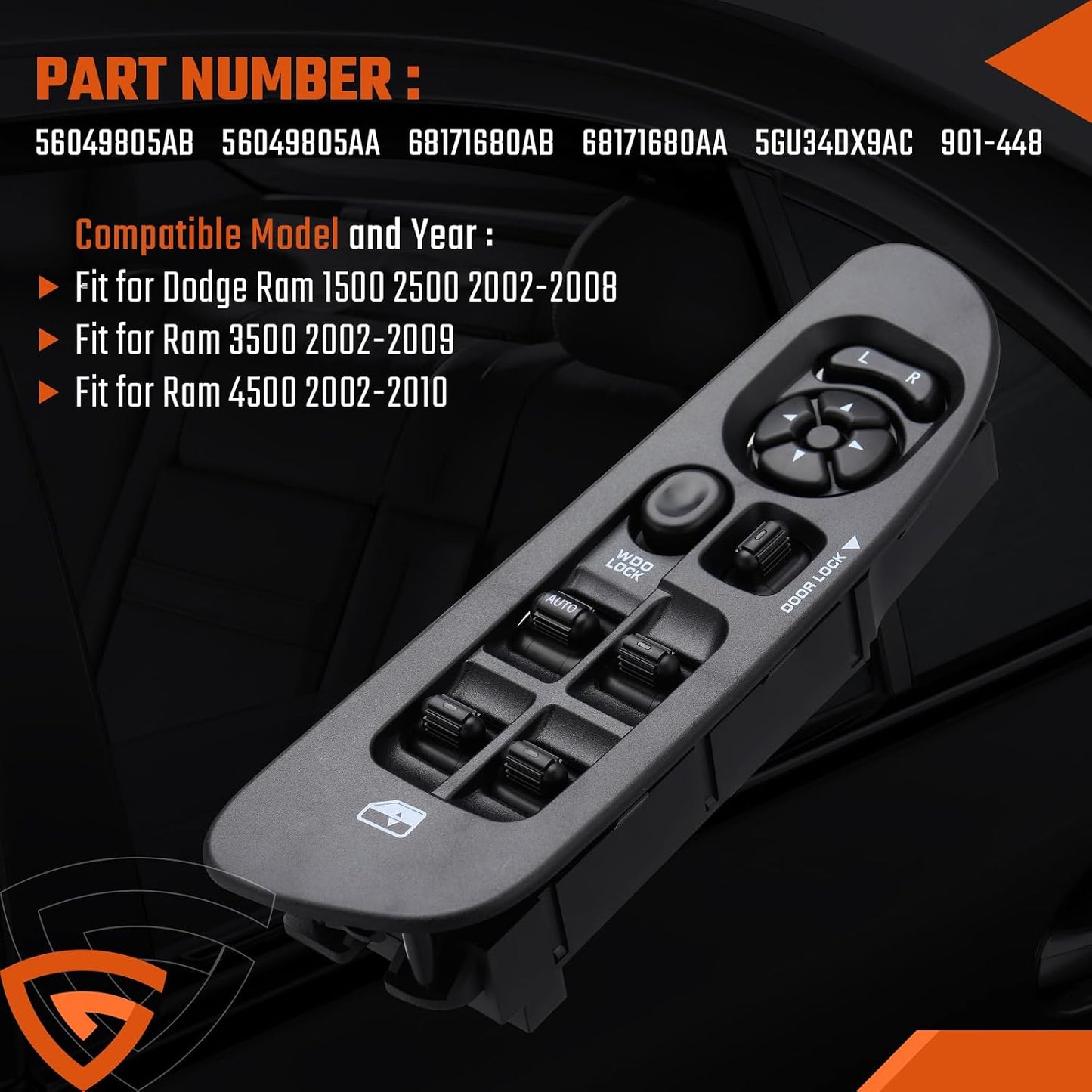Interruptor maestro ventana Dodge Ram 02-10
