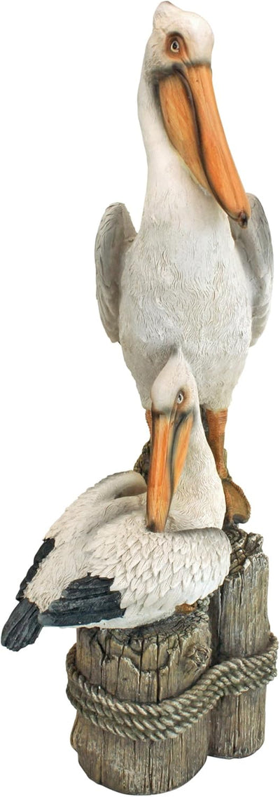 Estatua pájaro pelícano jardín 9x24pulg resina piedra