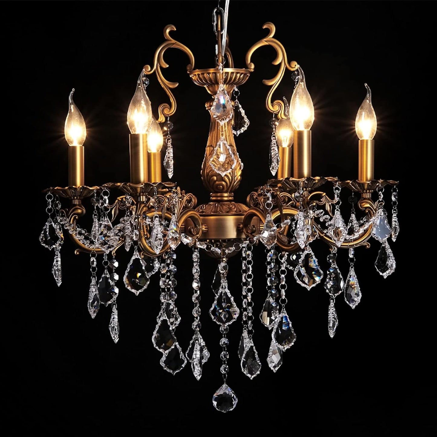 Candelabro cristal 6 luces para comedor sala cocina