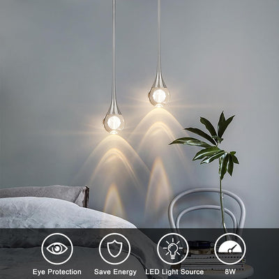 Lámpara colgante cristal 1 luz led 3 colores cocina