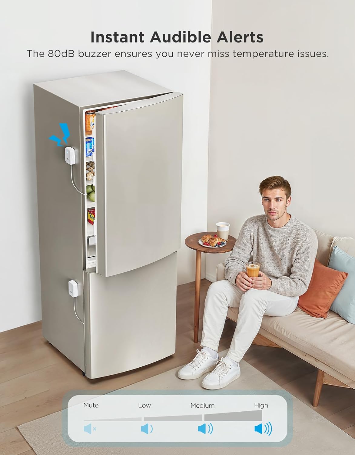 Termómetro refrigerador congelador Bluetooth app alarma