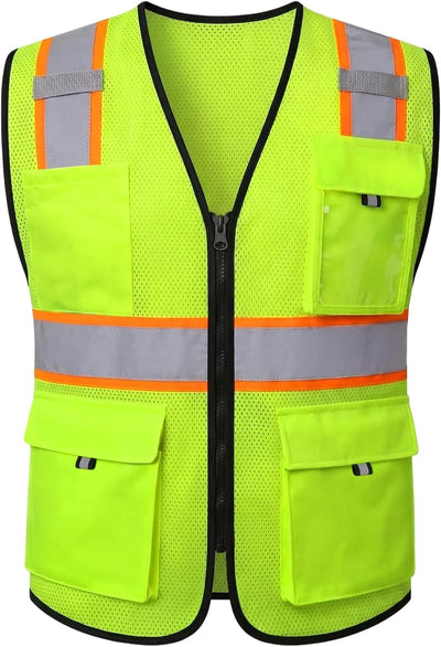Chaleco seguridad alta visibilidad reflectante con bolsillos