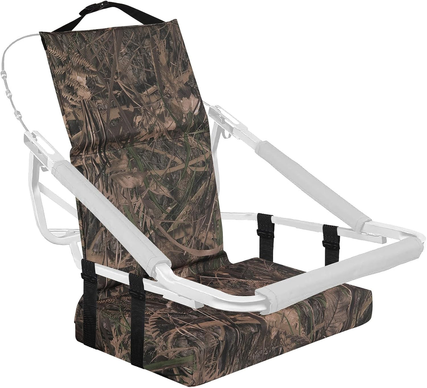 Soporte asiento caza ajustable con cojín plegable y correas