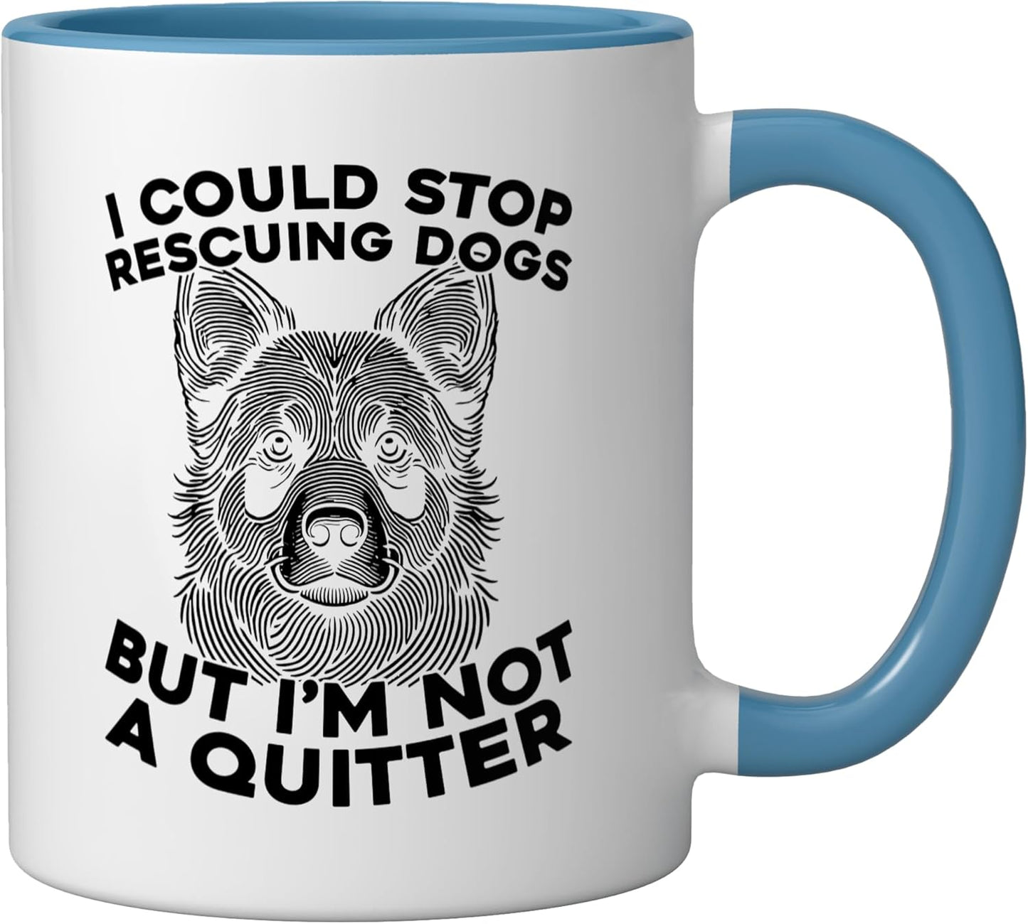 Taza Cerámica para Rescate de Perros Azul/Blanco