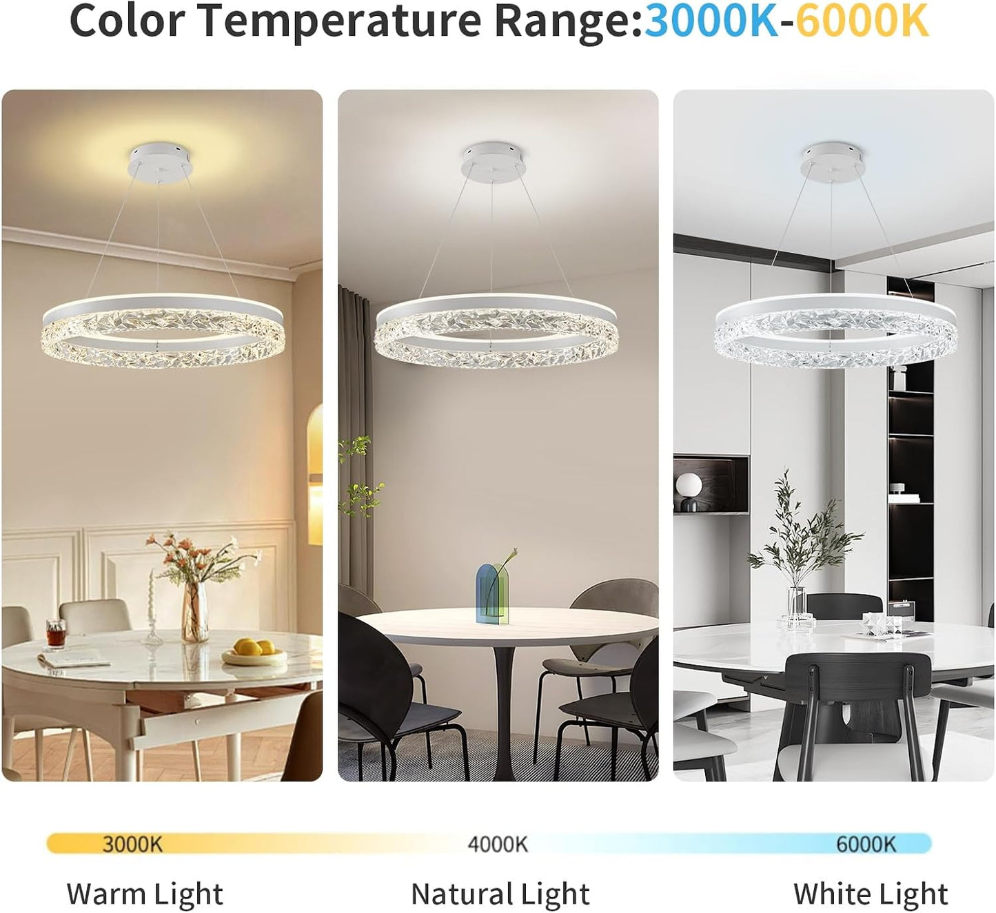 Lámpara colgante LED 3000-6000 K cocina comedor sala