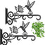 2 Pzas Percha Metal para Plantas 10pulg Patrón Colibrí