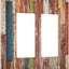 Placa interruptor doble 2 gang madera rústica decorativa