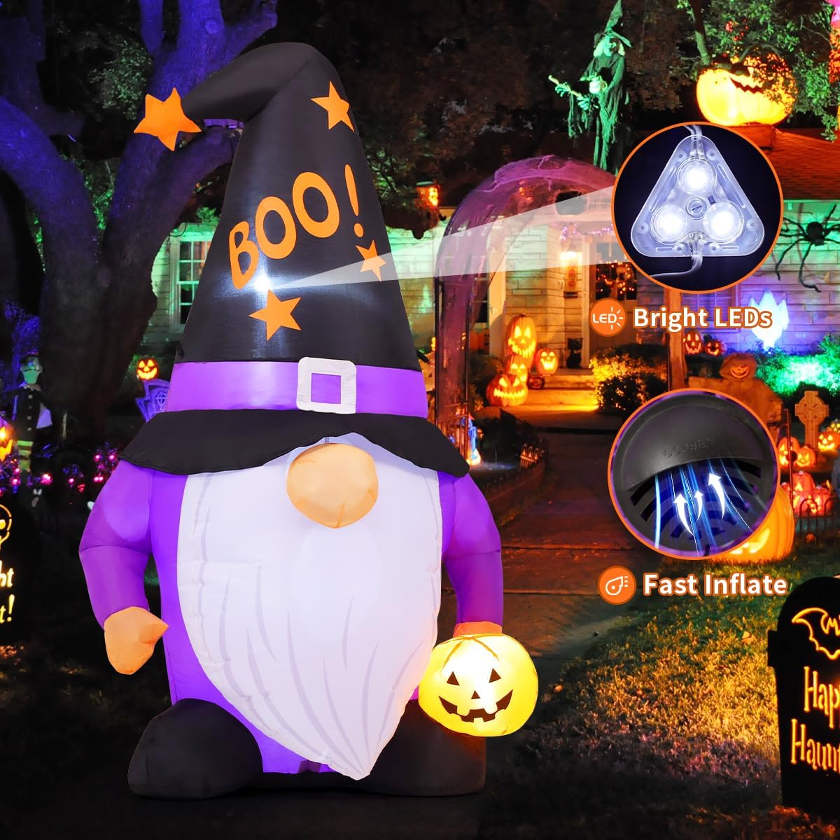 Gnomos inflables LED decoración exterior e interior