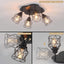 Lámpara techo cocina 4 luces negra ajustable estilo vintage