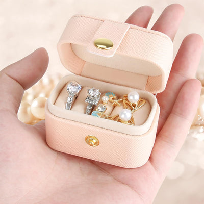 Caja viaje joyería mini organiz. anillos múltiples rosa